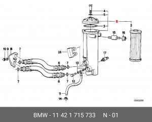 Фильтр масляный двигателя 11 42 1 715 733 BMW