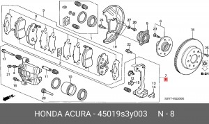 Тормозной суппорт 45019S3Y003 HONDA