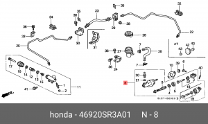 Главный цилиндр, система сцепления 46920SR3A01 HONDA