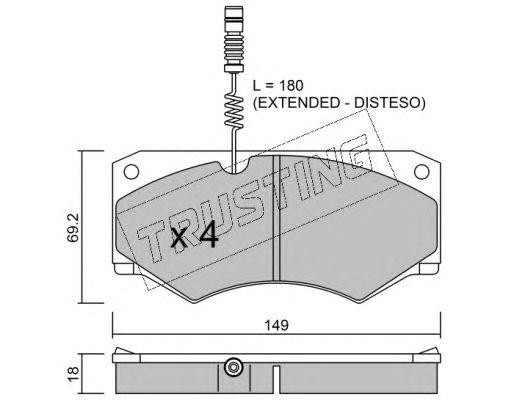 Комплект тормозных колодок, диско 0161 TRUSTING