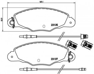 Комплект тормозных колодок, диско P61061 BREMBO