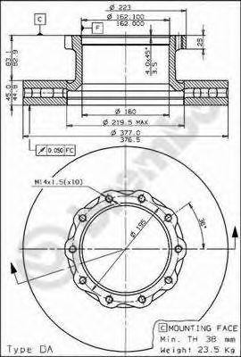 Тормозной диск 09.7771.10 BREMBO