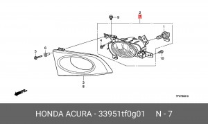 Фара противотуманная 33951TF0G01 HONDA
