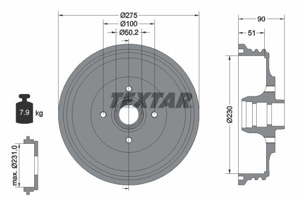 Тормозной барабан 94018900 TEXTAR