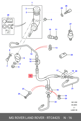 Тормозной шланг RTC4425 MG ROVER LAND ROVER