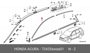Молдинг двери 72425SWAA01 HONDA