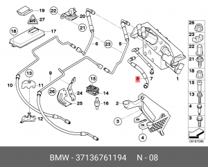 Трубка гидравлическая активной подвески 37 13 6 761 194 BMW