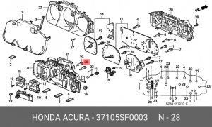 Лампа с патроном (комплект) 37105SF0003 HONDA