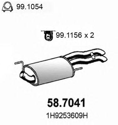 Глушитель выхлопных газов конечный 587041 ASSO