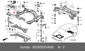 Подрамник передней подвески 50200S3VA00 HONDA