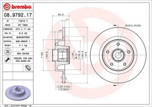 Тормозной диск 08.9792.17 BREMBO