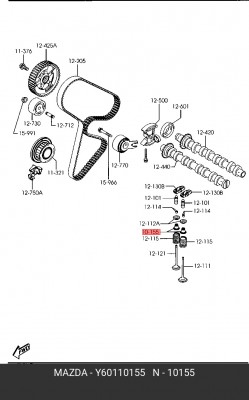 Уплотнительное кольцо, стержень кла Y60110155 MAZDA