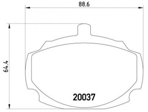 Комплект тормозных колодок, диско P 52 001 BREMBO