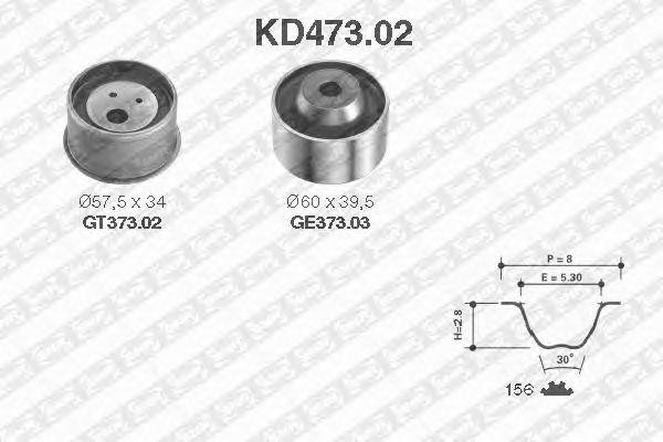 Комплект ремня ГРМ KD473.02 NTN SNR