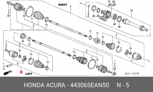 Шарнирный комплект, приводной вал 44306-SEA-N50 HONDA