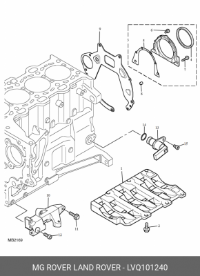 Комплект прокладок, блок-картер двигателя LVQ101240 MG ROVER LAND ROVER
