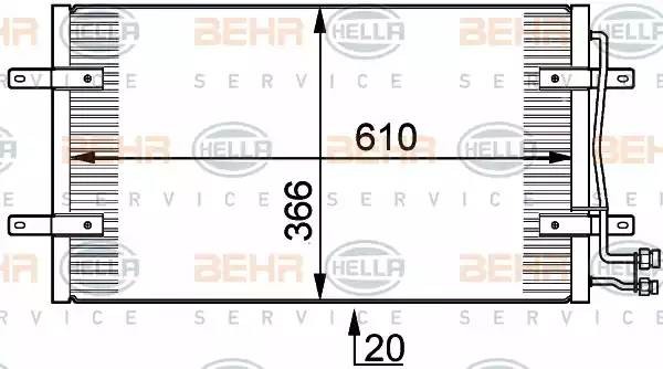 Конденсатор, кондиционер 8FC 351 300-201 HELLA