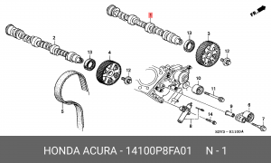 Распредвал 14100P8FA01 HONDA