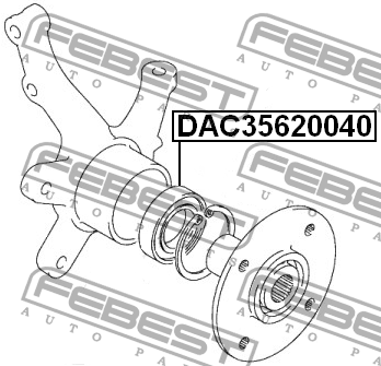 Подшипник ступицы колеса (комплект) DAC35620040 FEBEST