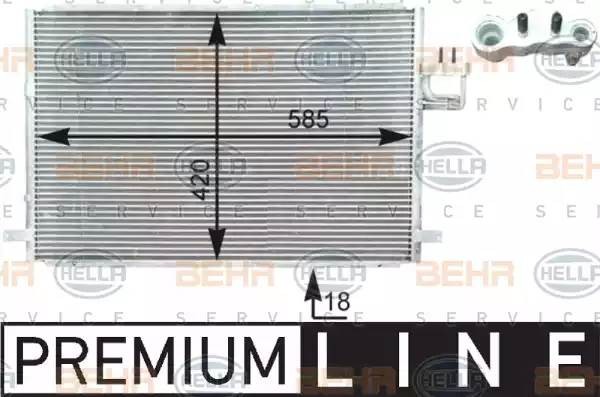 Конденсатор, кондиционер 8FC 351 303-001 HELLA