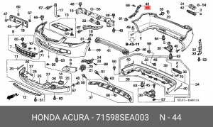 Кронштейн крепления бампера 71598SEA003 HONDA