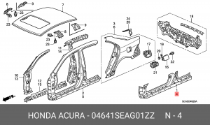 Панель порога 04641SEAG01ZZ HONDA