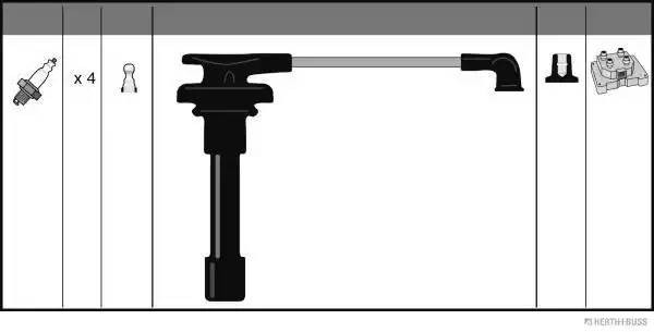 Ккомплект проводов зажигания J5384006 H B JAKOPARTS NIPPARTS