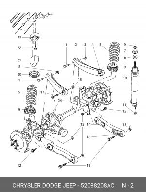Рычаг подвески 52088 208AC CHRYSLER