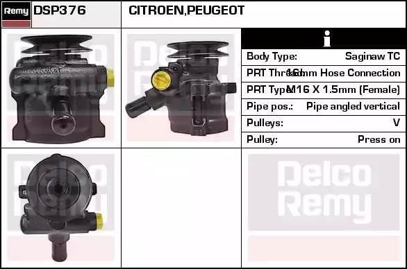 Гидравлический насос, рулевое управление DSP376 DELCO REMY