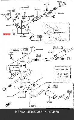 Гайка, выпускной коллектор JE1040355 MAZDA