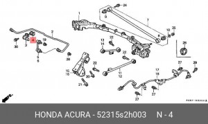 Втулка стабилизатора 52315-S2H-003 HONDA