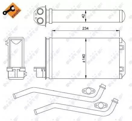 Теплообменник, отопление салона 58617 NRF