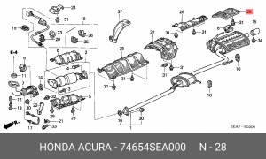 Накладка защитная глушителя 74654SEA000 HONDA