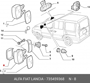 Накладка зеркала 735459368 ALFA FIAT LANCIA