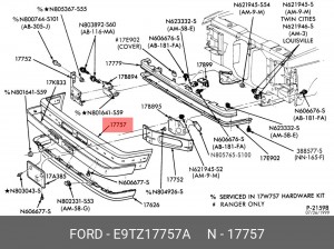 Бампер передний E9TZ-17757-A FORD
