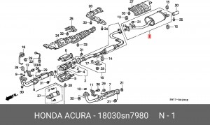 Глушитель выхлопных газов конечный 18030SN7980 HONDA