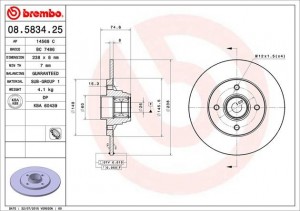Тормозной диск 08.5834.25 BREMBO