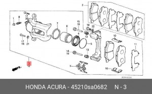 Тормозной суппорт 45210SA0682 HONDA