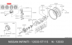 Кольца поршневые 120335T115 NISSAN