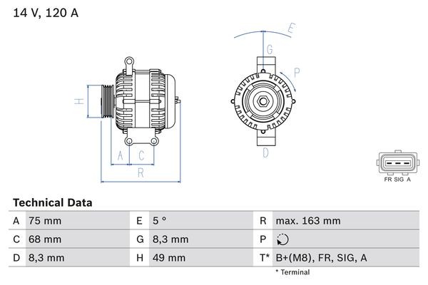 Генератор 0986049670 BOSCH
