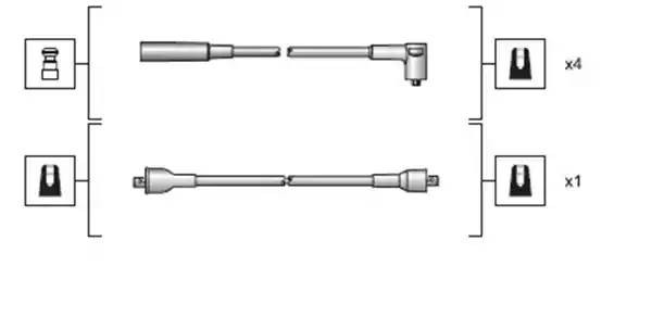 Ккомплект проводов зажигания 941318111030 MAGNETI MARELLI