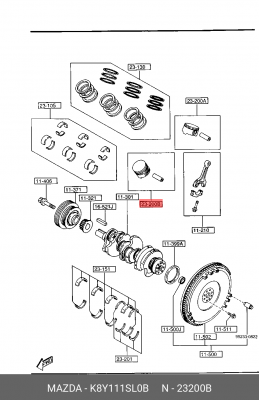 Поршень ДВС K8Y111SL0B MAZDA