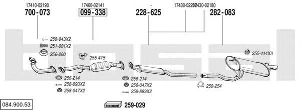 Система выпуска ОГ 08490053 BOSAL