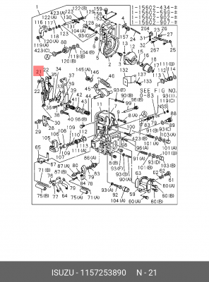 рычаг включения, стартер 1-15725-389-0 ISUZU