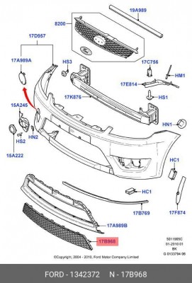 Накладка бампера 1342372 FORD