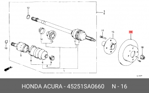 Тормозной диск 45251SA0660 HONDA