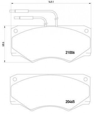 Комплект тормозных колодок, диско P A6 002 BREMBO