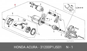 Стартер 31200P1JS01 HONDA