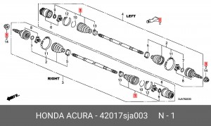 Пыльник ШРУСа (комплект) 42017SJA003 HONDA