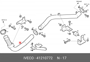 Выпускной трубопровод 41210772 IVECO